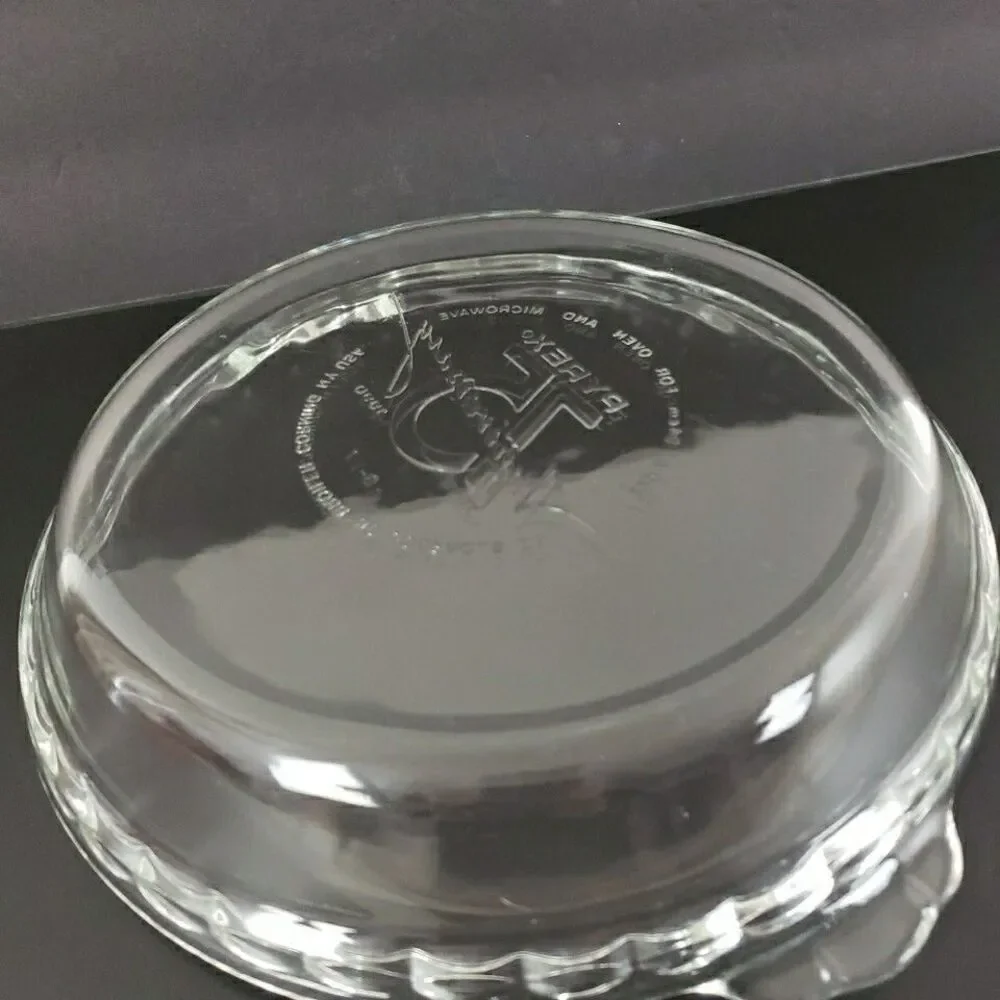 Pyrex Pie Plate 75 Anniversary 229A 23cm Fluted Deep Dish Clear Glass Baking